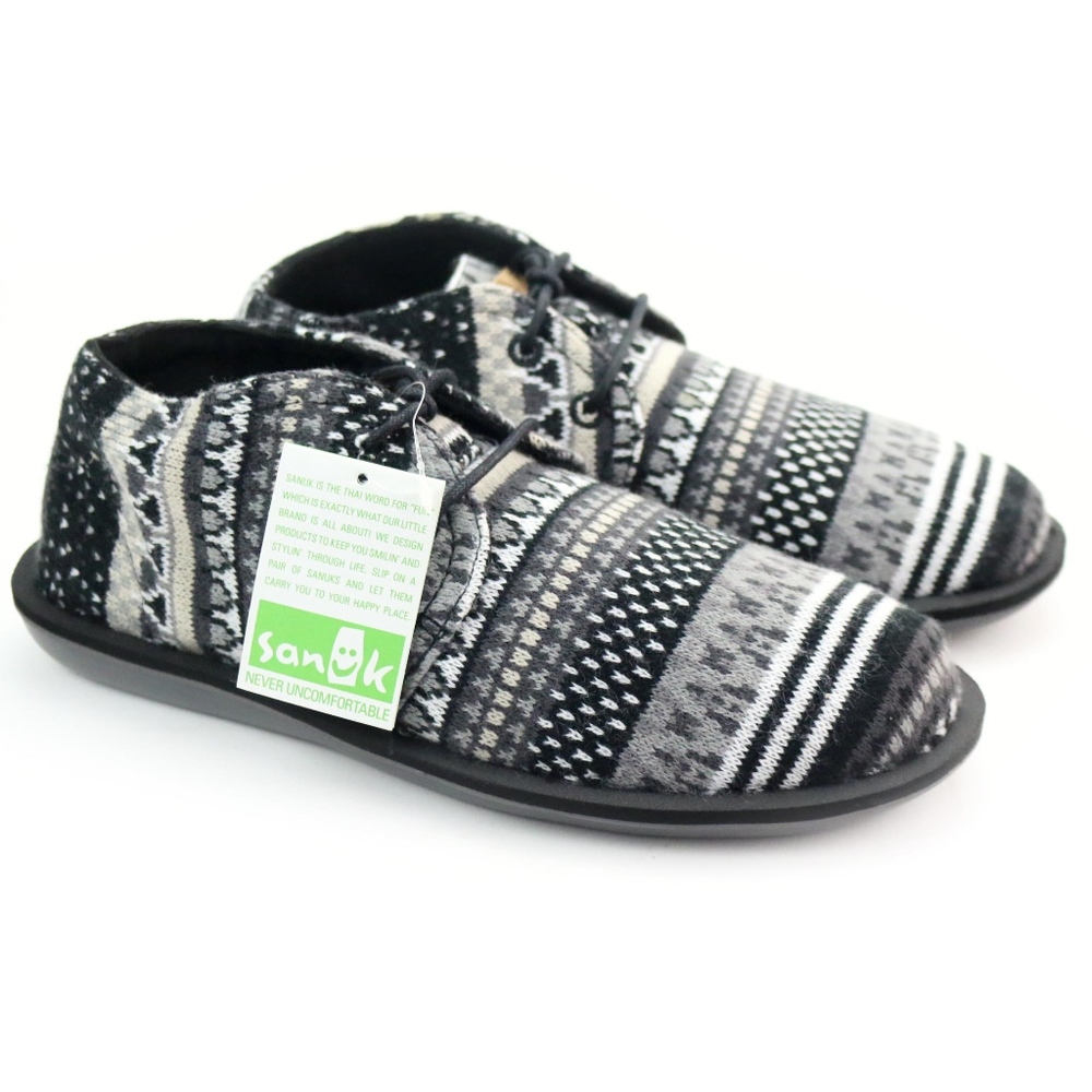 Sanuk Koda Chill Black Nordic Comfy Shoes NEW!